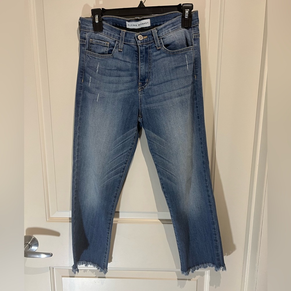 Flying Monkey Fray Hem Crop Jeans